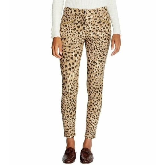 J. McLaughlin Animal Print Zip Ankle Skinny Jeans Size 4 - Picture 1 of 9